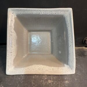 Modern Square Ceramic Serving Bowl Ivory Beige Drip Glaze Kitchen‎ Dining